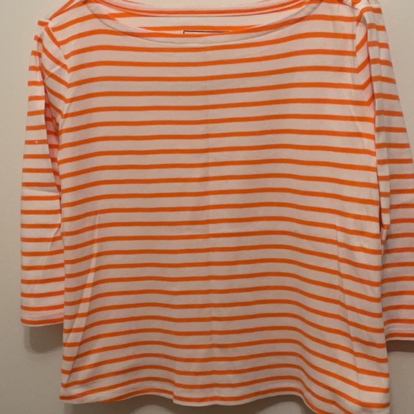 Charter Club Cotton Orange Stripe Shirt - Picture 1 of 3
